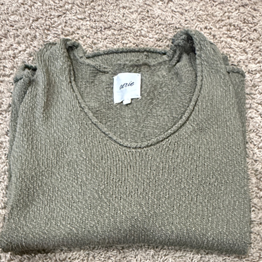 Aerie Sage Green Crew Neck Sweater